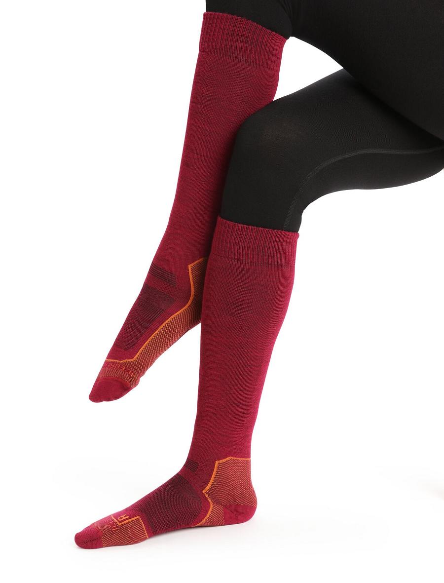 Chaussettes Icebreaker Merino Ski+ Ultralight Over the Calf Femme Rose | FR 1441TCEV